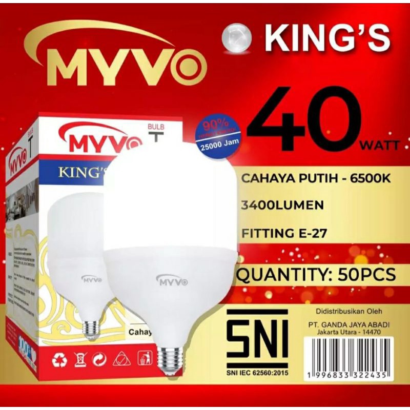 Lampu Led MYVO KING 40 WATT / LAMPU BERKUALITAS sudah Pasti Terang