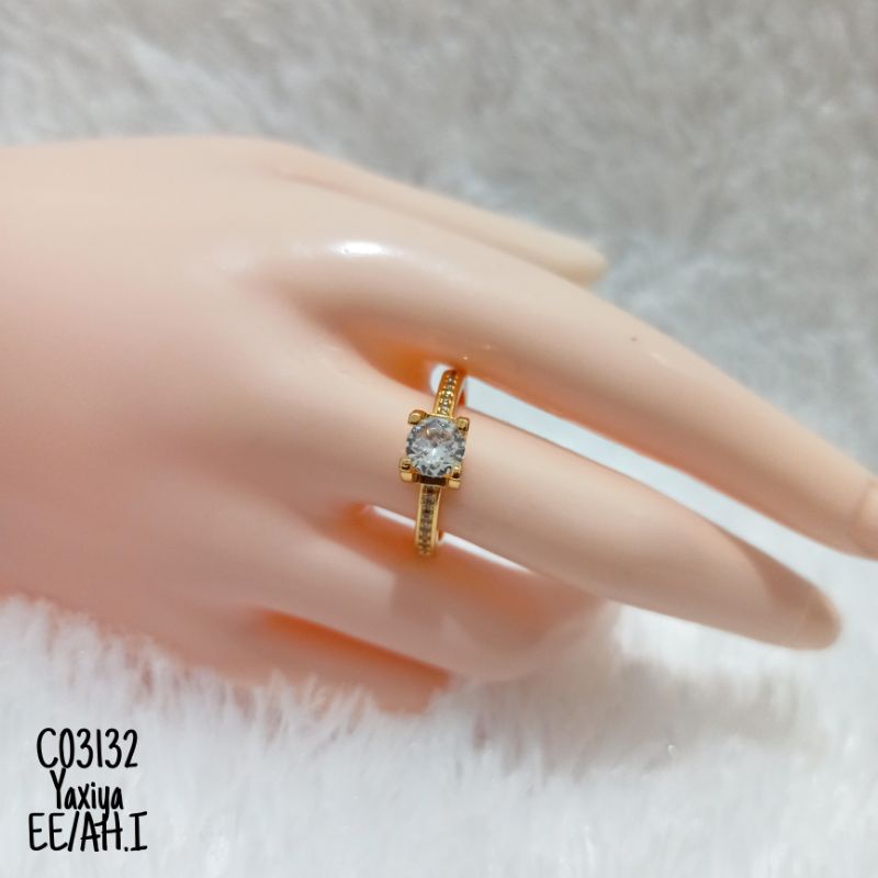 Cincin Yaxiya Batu Zircon Gold C03132