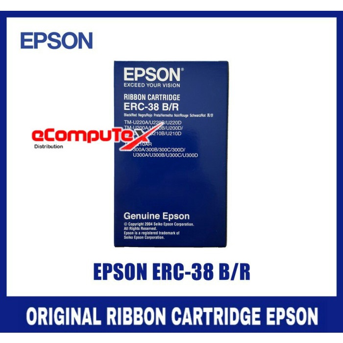 RIBBON CARTRIDGE / CATRIDGE PITA PRINTER EPSON TM U200 RC ERC 38 B / 38B ORIGINAL