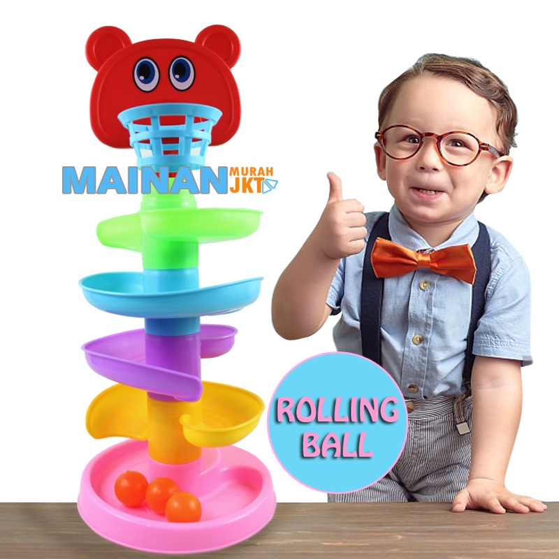 MAINANKEI MAINAN ANAK MURAH ROLLING BAR MB06 MAINAN ANAK LEMPAR BOLA ROTATING BALL