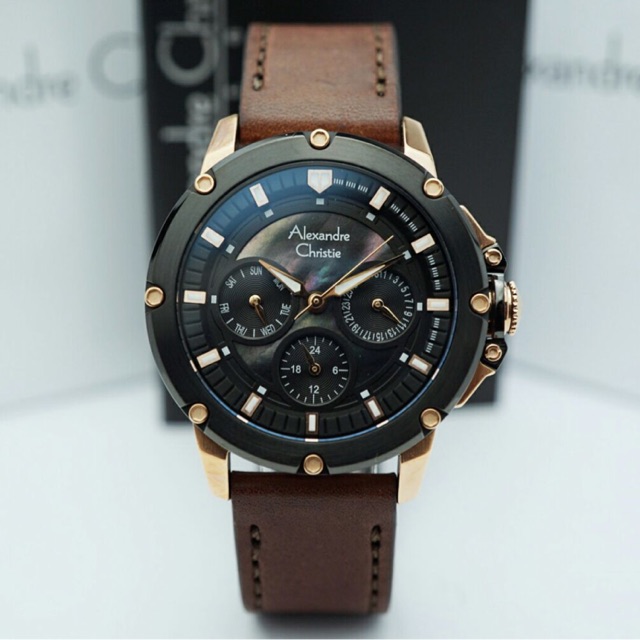 Jam Tangan Wanita/Cewek Alexandre Christie AC 6416 Rosegold Coklat.Original Garansi Resmi 1 Tahun