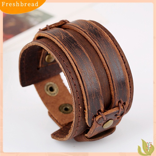 [TERLARIS]Men Women Punk Retro Wide Faux Leather Belt Bracelet Wristband Jewelry Gift