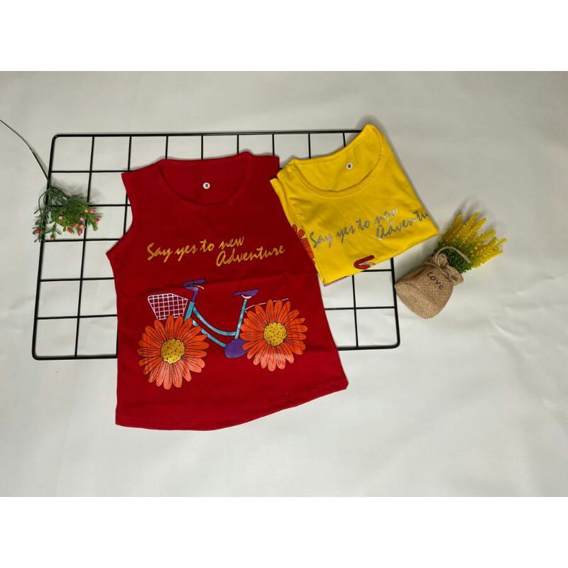 Singlet anak perempuan sepeda 1-10 tahun