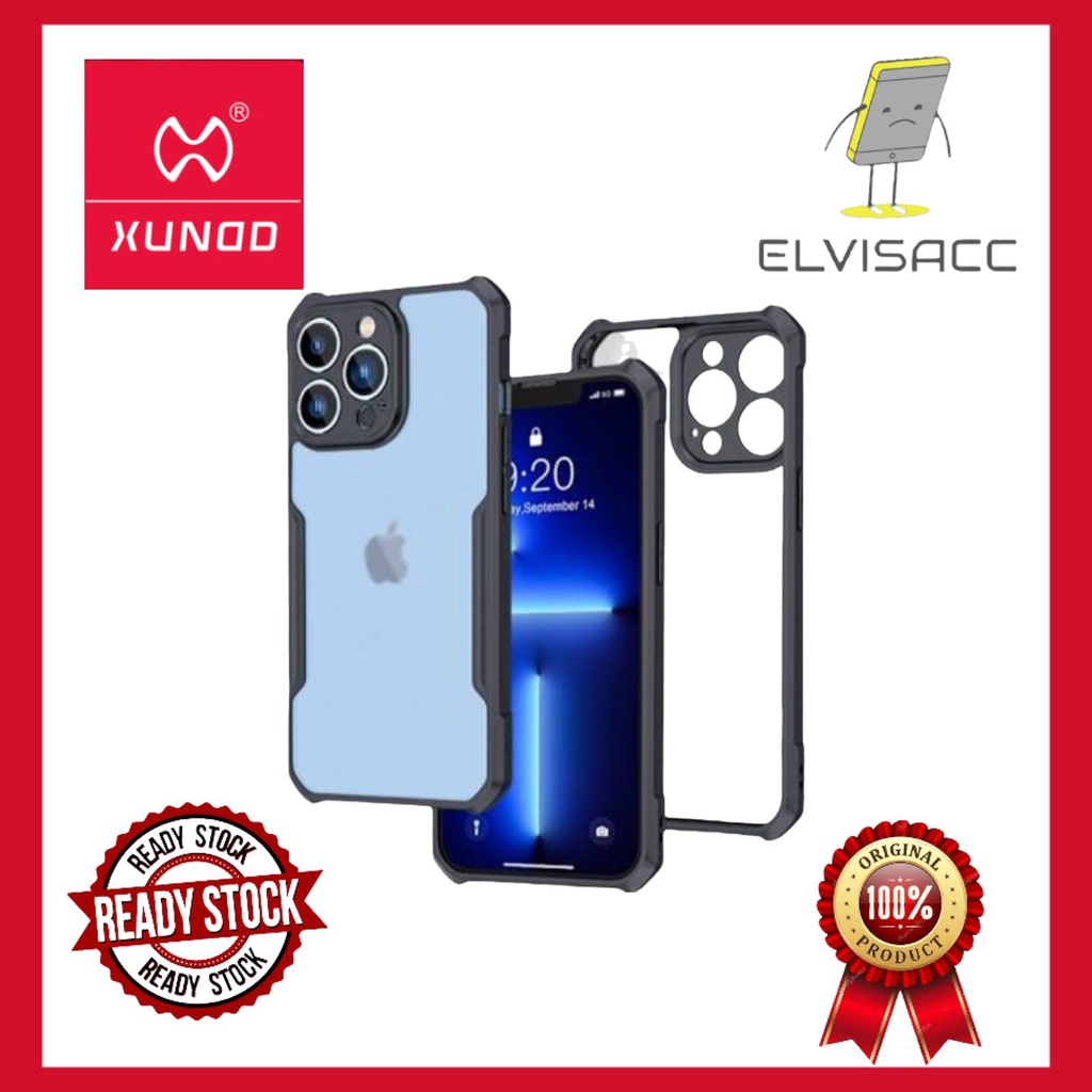 CASE IPHONE 13 / IPHONE 13 MINI / IPHONE 13 PRO / IPHONE 13 PRO MAX XUNDD BEATLE ORIGINAL SOFT HARD CASE HYBRID ARMOR - CLEAR LIST BLACK