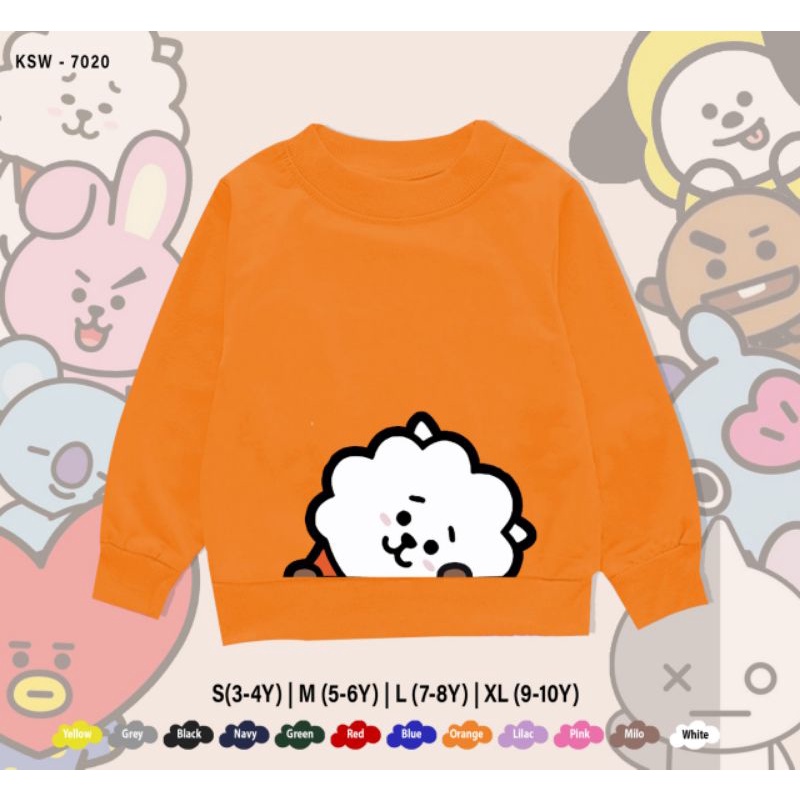 SWEATER ANAK BT21 TATA/RJ/MANG/KOYA/COOKY/SHOOKY/CHIMMY/VAN