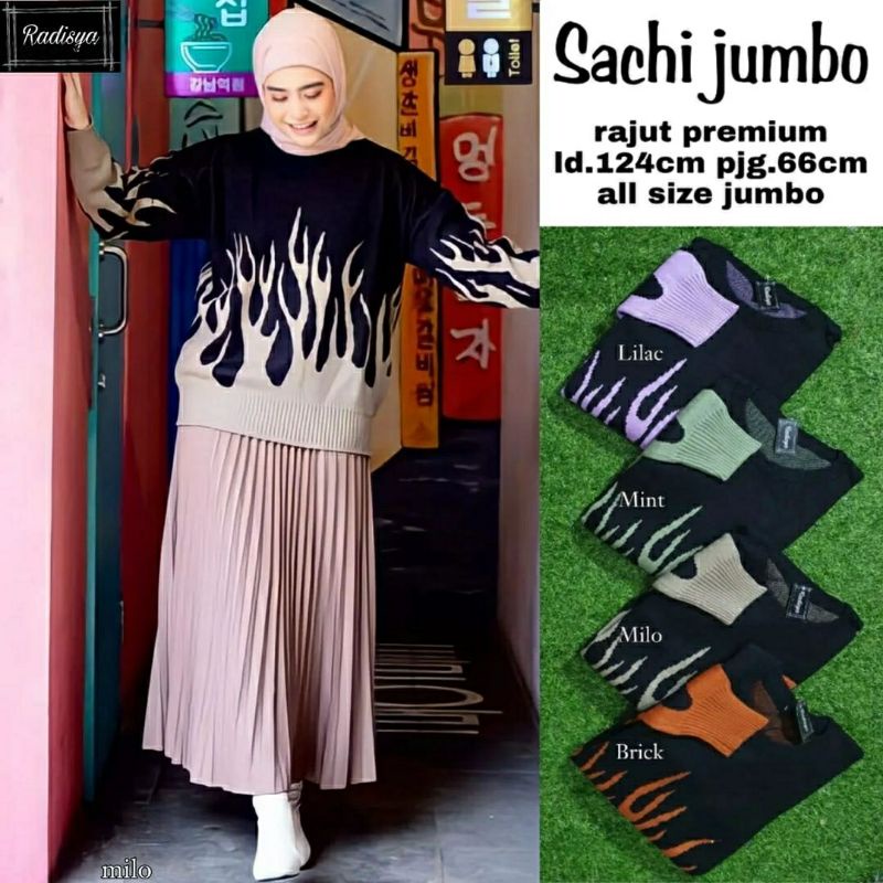 Sachi Jumbo, ATASAN RAJUT WANITA JUMBO CANTIK FIT XXL LD 124-134 BAHAN RAJUT PREMIUM TERMURAH MODIS OOTD OVERSIZE TERLARIS