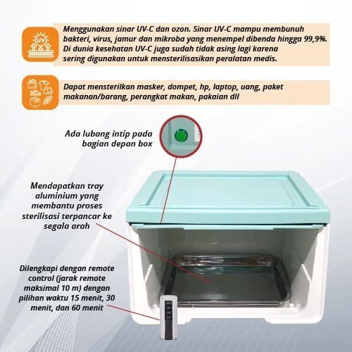 UVC Box sterilizer / box sterilisasi / box sterilisasi UVC philips 8W - timer philips