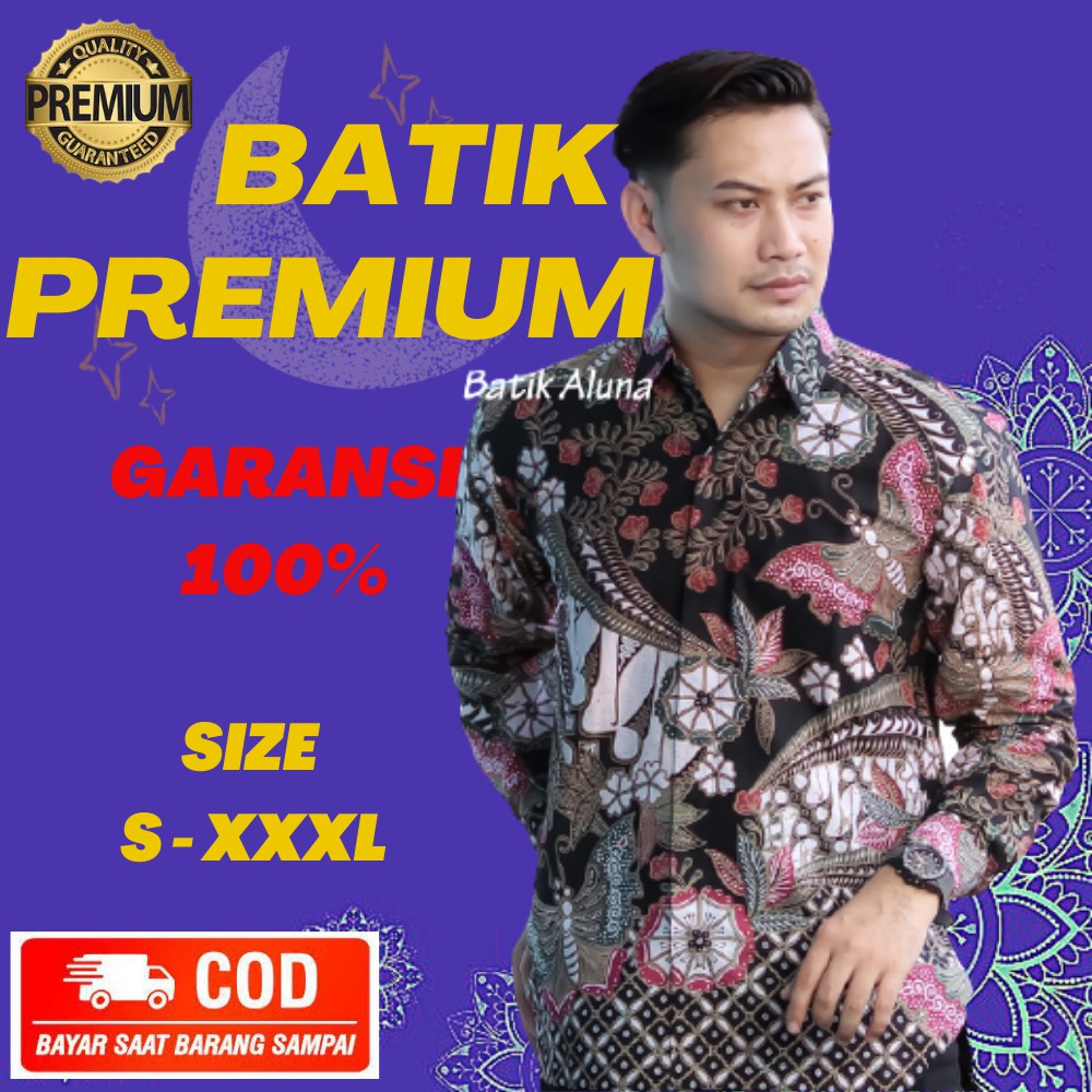 Termurah Batik Pria Lengan Panjang Modern Kemeja Batik Pria Lengan Panjang Slim Fit Atasan Batik Bas010 QEYRqzVczD0NkGB
