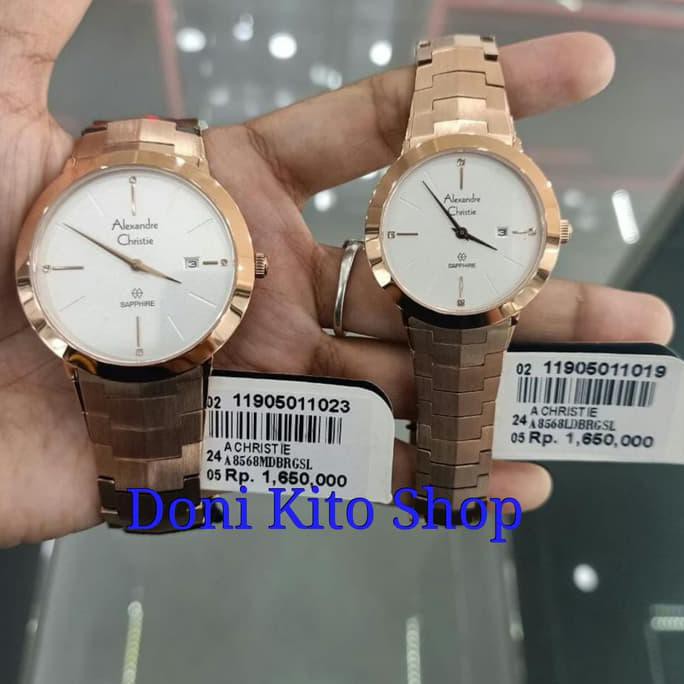 Berkualitas Jam Tangan Couple Alexandre Christie Original Ac8568 Rose Gold