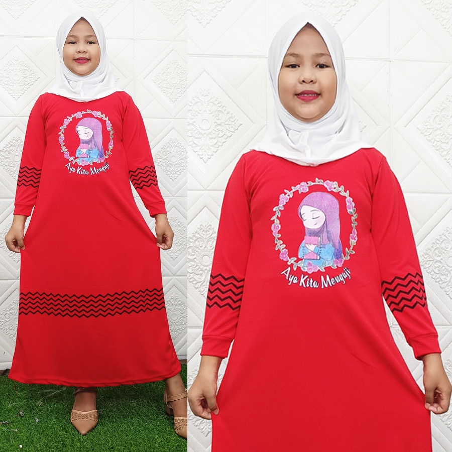 AYO KITA MENGAJI GAMIS DRESS ANAK 4-12Tahun CARLINA