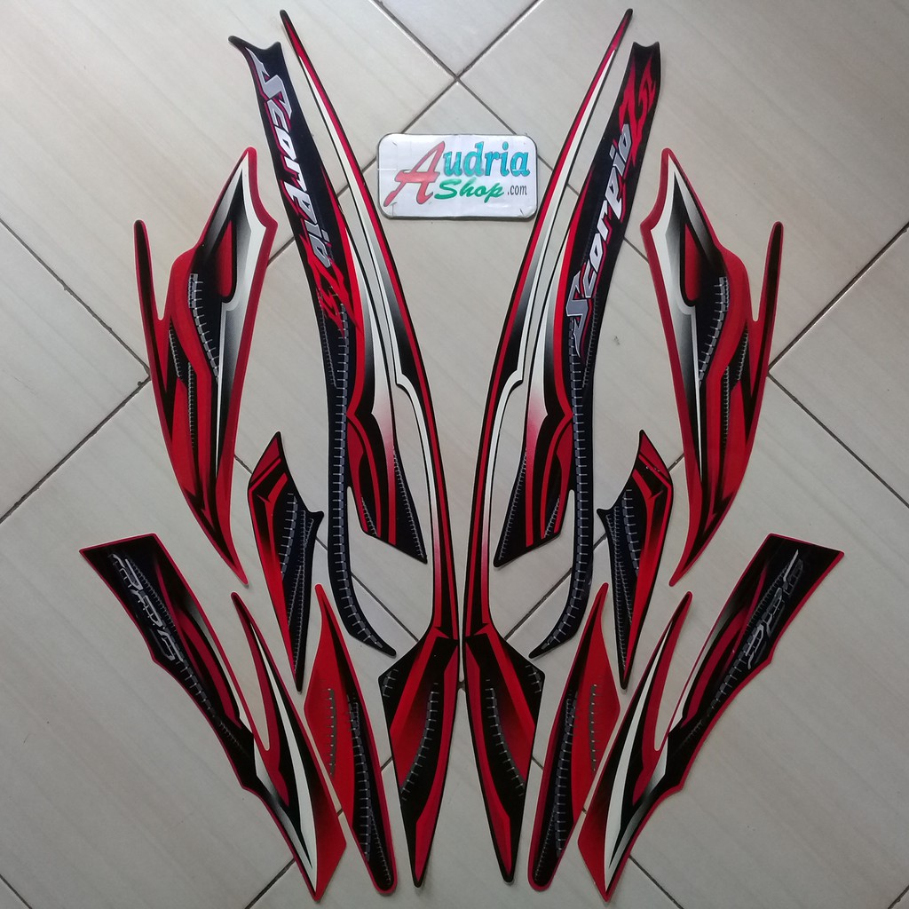 Striping Stiker Motor Yamaha Scorpio Z 2010 Merah