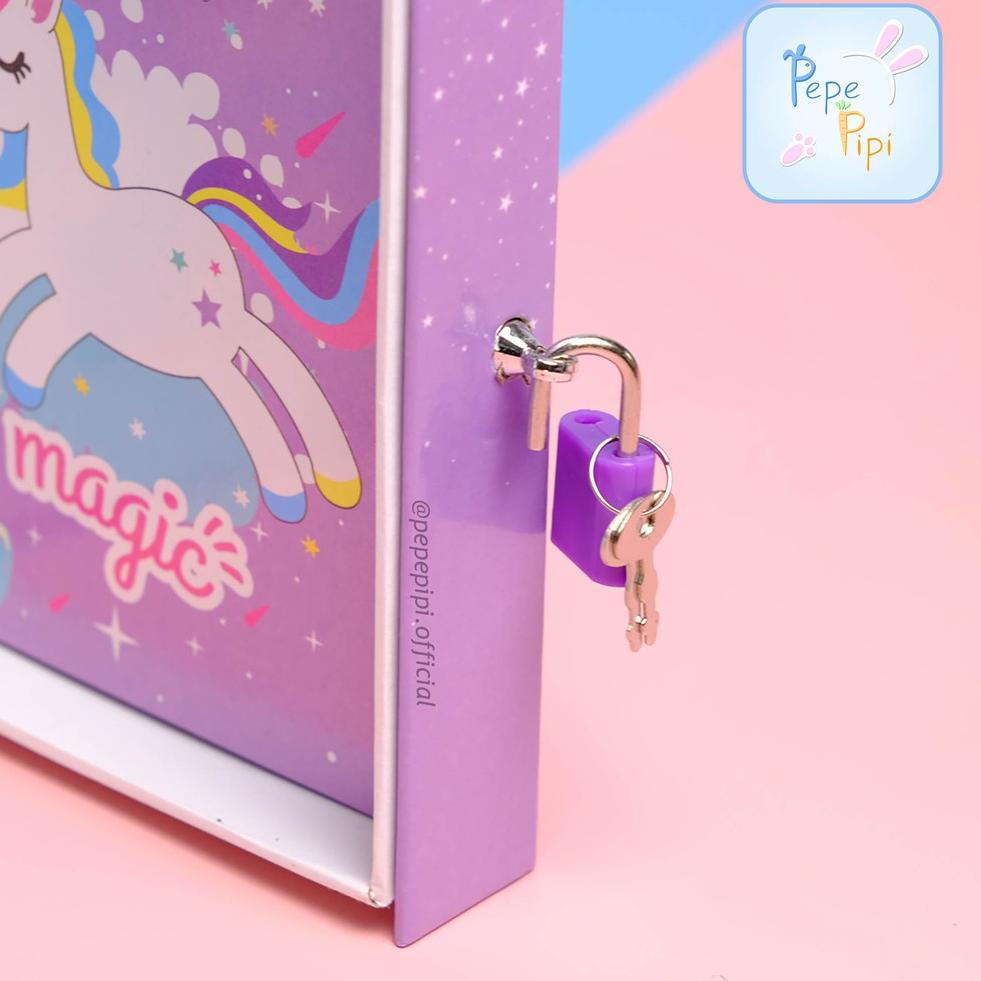 

A-EHI} ♥} Buku Diary Unicorn Note Book Dengan Kunci Gembok Tebal bisa COD