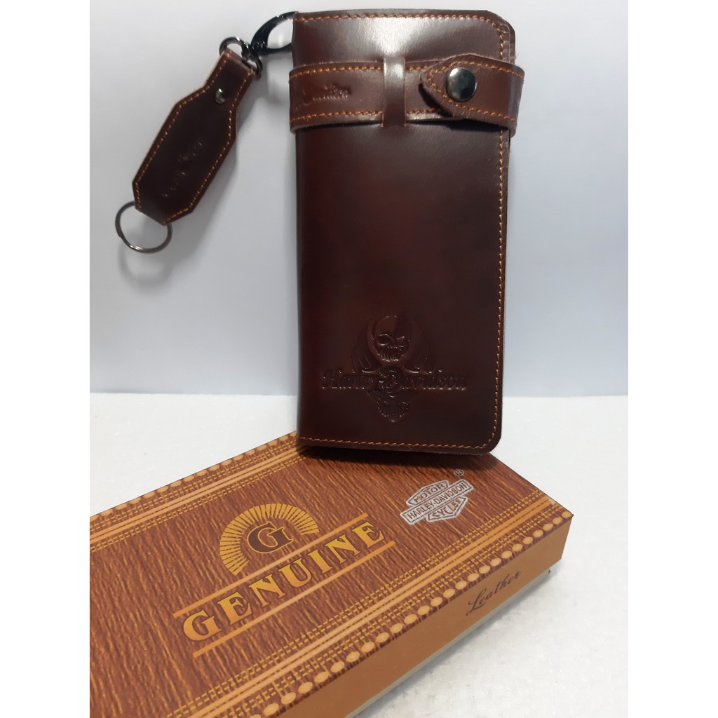 Dompet Kulit Asli Import Panjang Pria Wanita Kickers Full Kulit Tebal Lembut Plus Gantungan Kulit