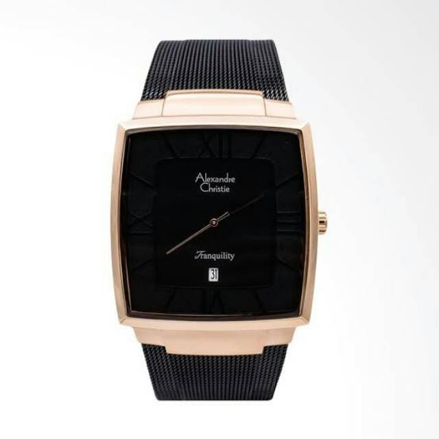 Jam tangan ac 8329 md Black Rose Gold