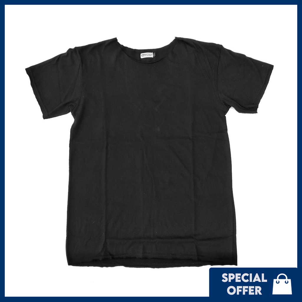 UNFINISHED BLACK - Kaos Polos Tanpa Kerah Pria/Cowok Original Distro - Menstyle Unfinished T-Shirt