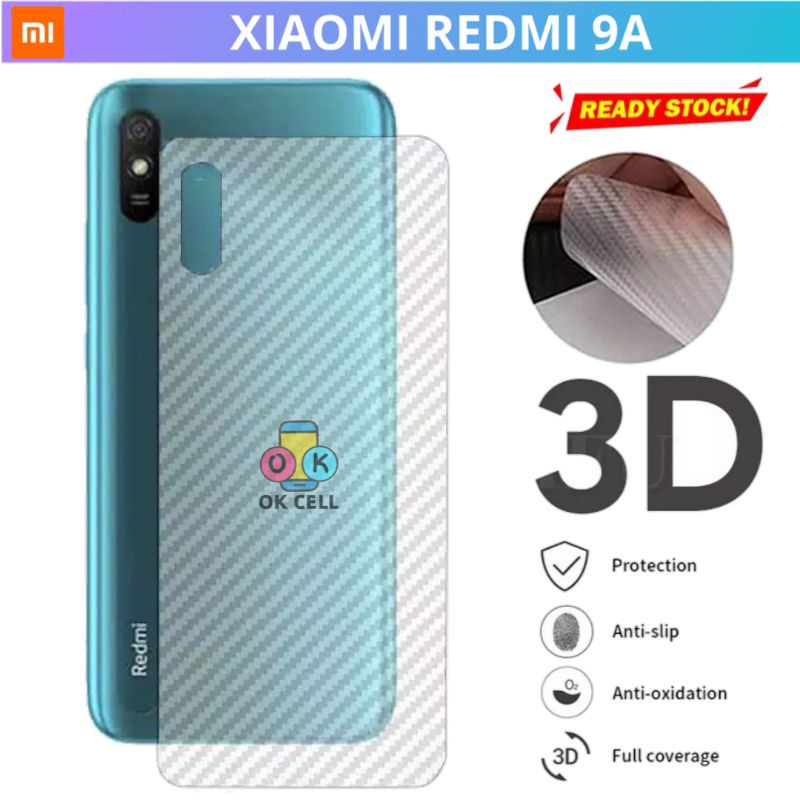 Back Skin Karbon Xiaomi Redmi 9A - Anti Gores Belakang Carbon 3D Redmi 9A Garskin Sticker Premium