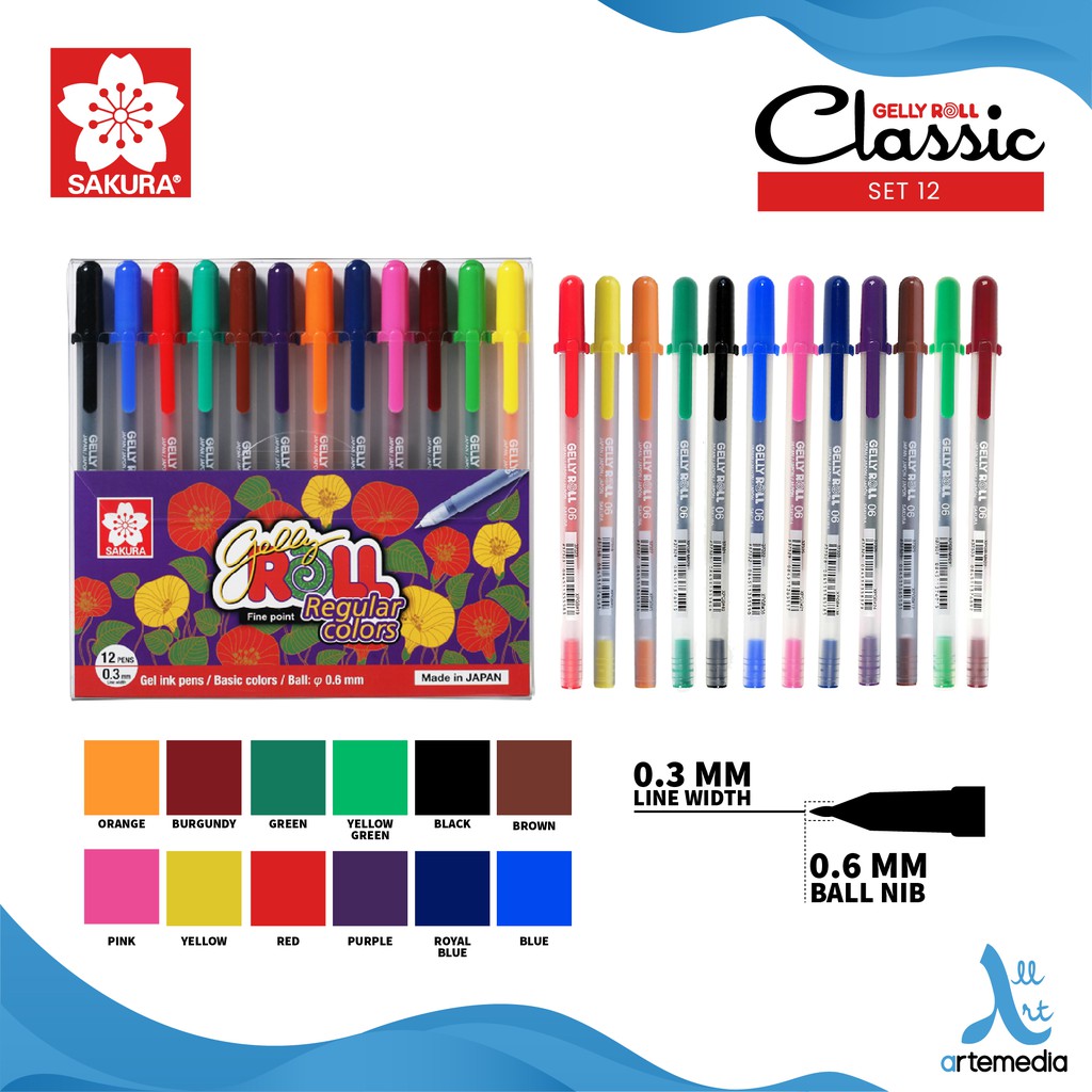 

Gramedia Surabaya - Sakura Gelly Roll Classic Color Set 12 Gel Pen Bolpen