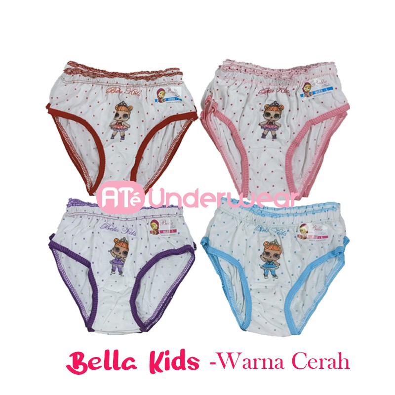 AT006-ECER Celana dalam anak perempuan Bella Kids warna cerah