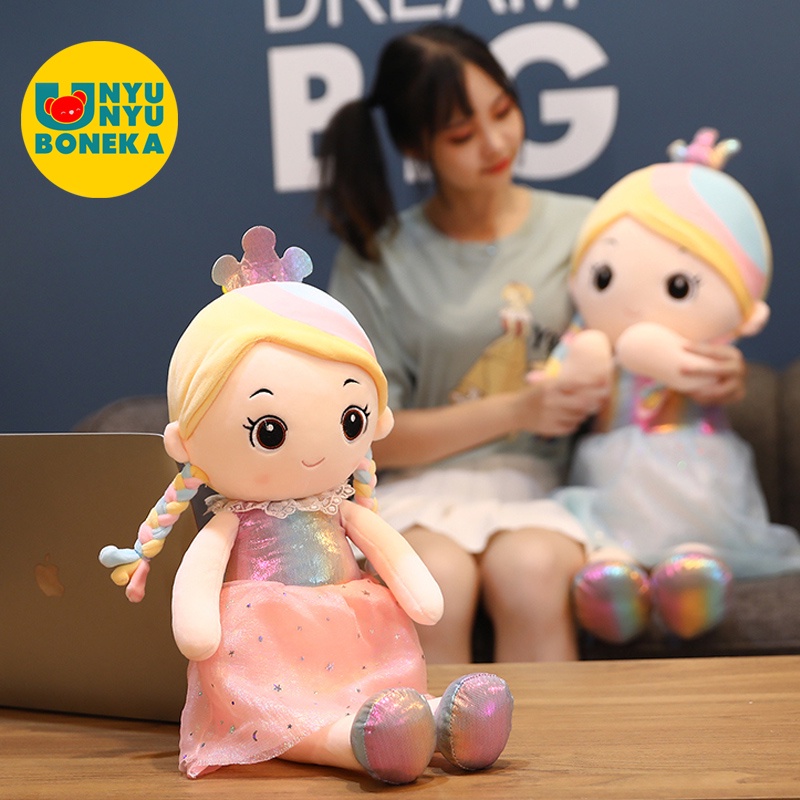 Boneka Import cewek girl pelangi cute big metoo pretty angela princess