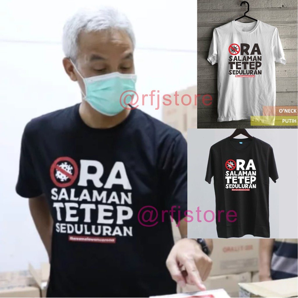 MURAHHH!!!! KAOS ORA SALAMAN TETEP SEDULURAN CORONA, GANJAR JAWATENGAH COMBED 30S ADEM