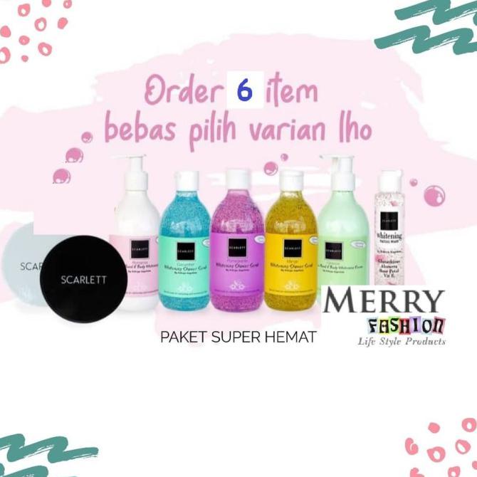 SCARLETT WHITENING PAKET HEMAT ISI 6 ITEM / PRODUK .