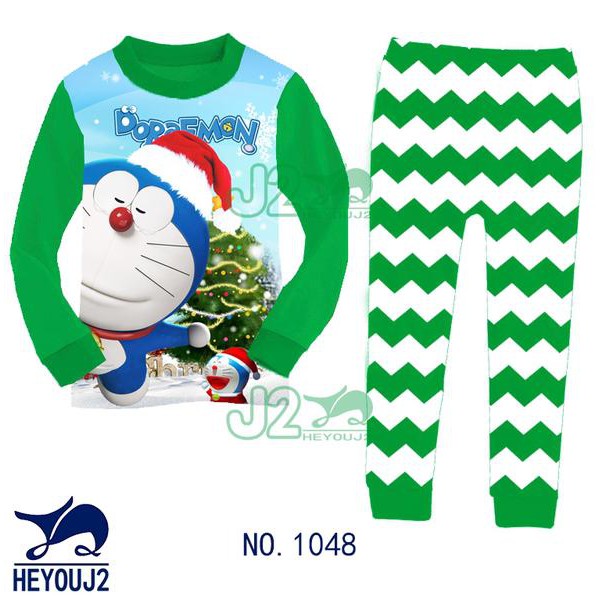 BY-4353 Piama Piyama Baju Tidur Bayi Anak Laklaki Natal Christmas Doraemon Murah