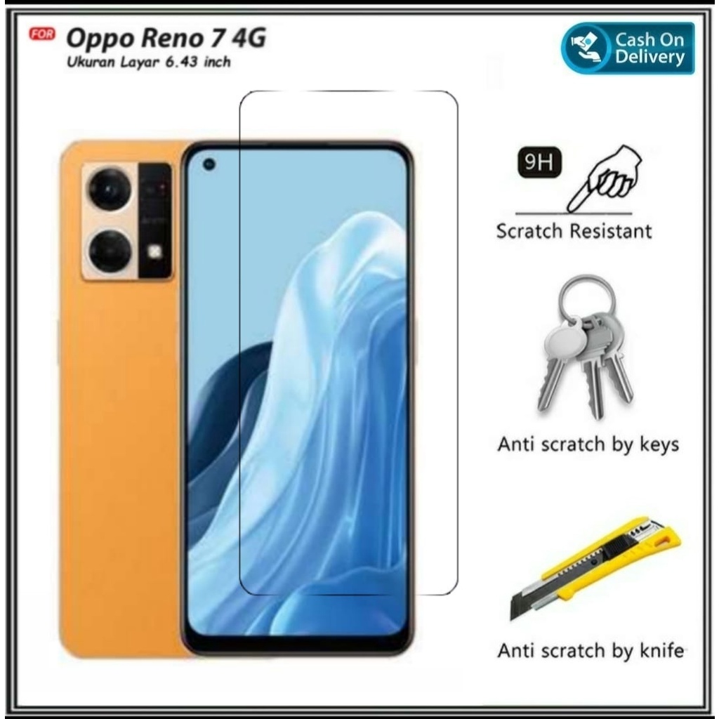 Tempered Glass Oppo Reno 7 4G Anti Gores Kaca Clear Screen DI ROMAN ACC