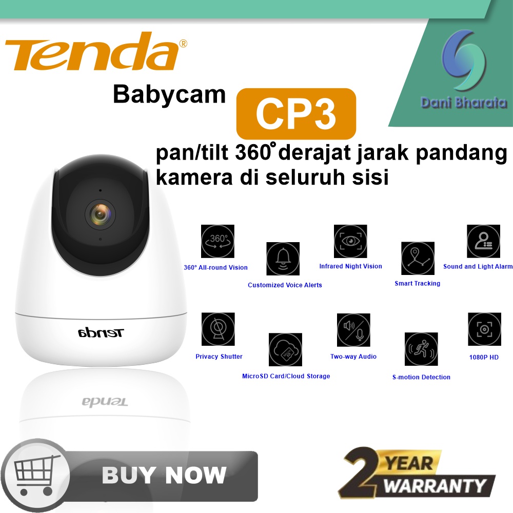 Tenda CP3 Security Pan/Tilt IP Camera 1080P HD CCTV Indoor IP Cam security