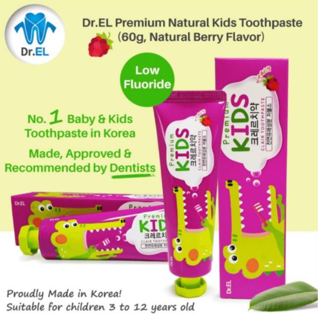 Dr EL Premium Toothpaste Korea Kids Purple / Baby Blue - Dr.EL Odol Bayi Anak