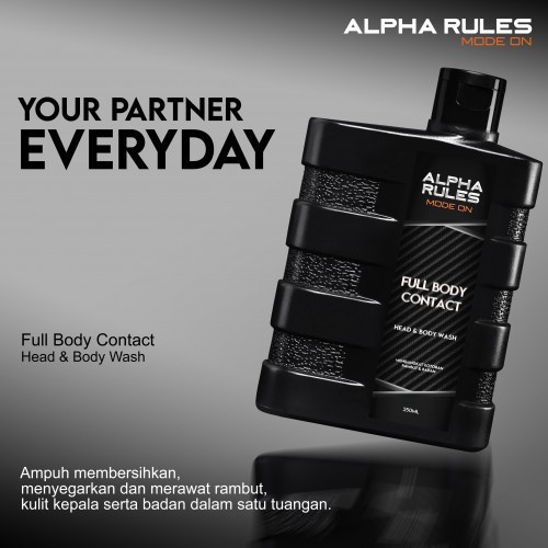 Alpha Rules Full Body Contact Head &amp; Body Wash Sabun Mandi Shampo Kepala 2 in 1 Alpharules 250ml