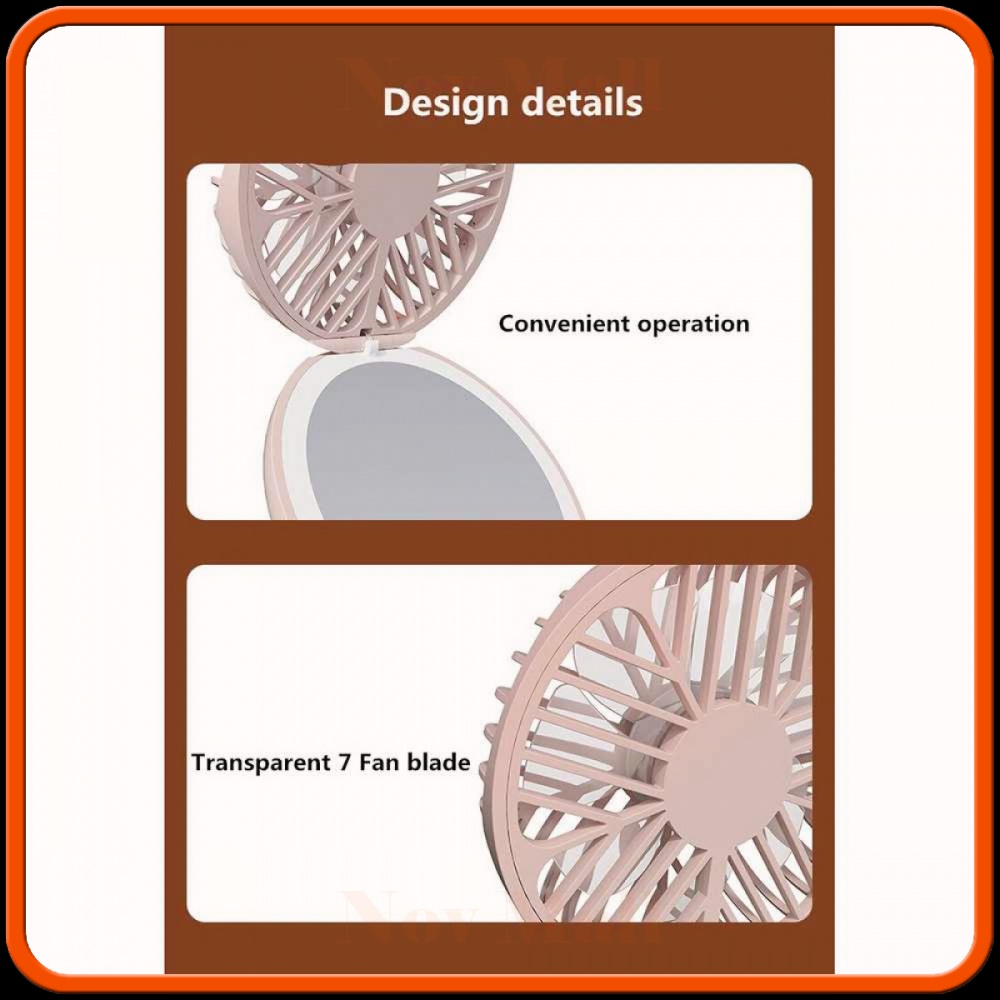 Cermin Lipat Make Up Mirror LED Light with Fan - DSHJ-S-1910