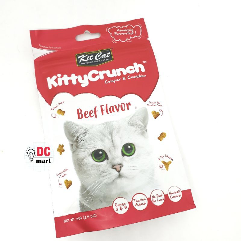 Snack Kucing KITTY CRUNCH KIT CAT - Snack Kering Kucing 60Gram