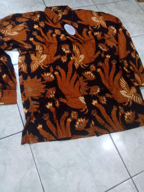 Baju Hem Pria Lengan Panjang Pekalongan Kasatriyan Kemeja Batik Solo Sragen Motif Sogan