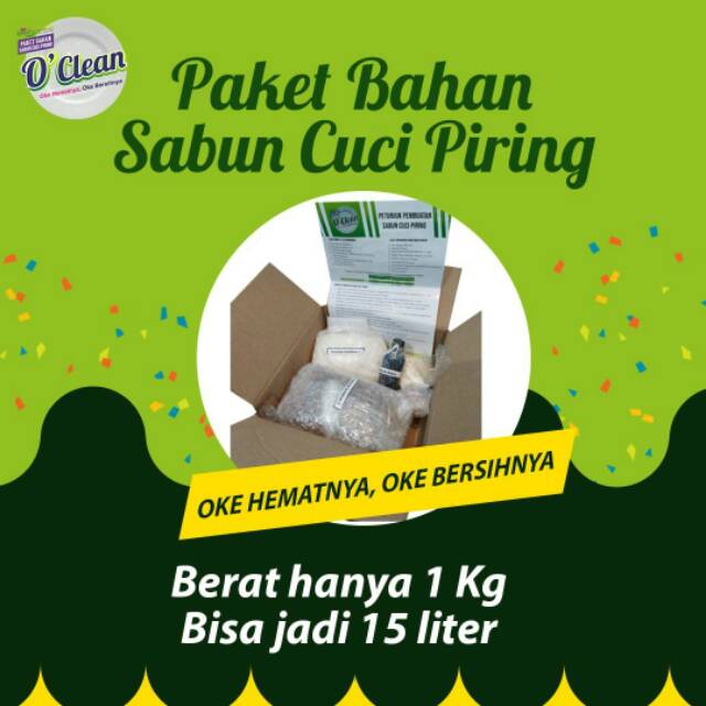O'CLEAN ( BAHAN SABUN CUCI PIRING BISA JADI 15LITER)