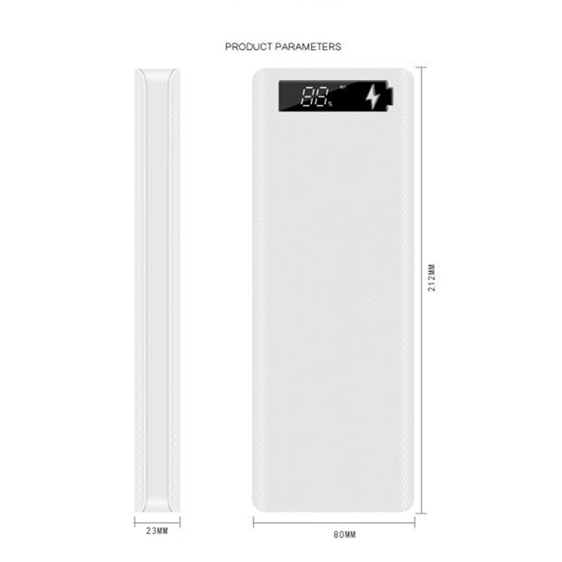 (LUCKID) Casing Power Bank DIY Dual USB Dengan Layar LCD Kapasitas 10x18650