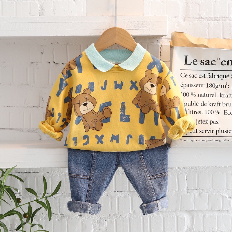 COD setelan anak laki laki import setelan sweater lengan panjang anak cowok impor baju anak laki laki import celana jeans impor kidzy co-2