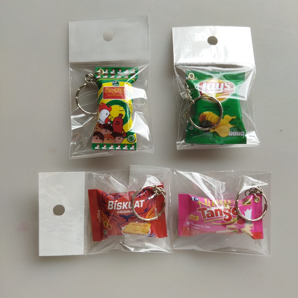 Ganci miniatur snack Gantungan kunci unik lucu