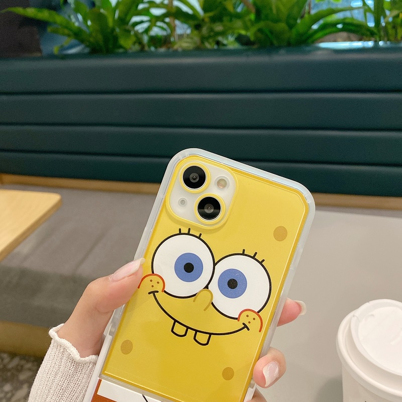 Casing iPhone 11 12 13 Pro MAX X XR XS MAX 7 8 Plus Motif SpongeBob