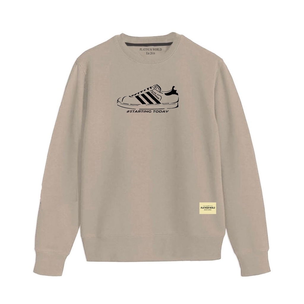 Sweatshirt Crewneck Shoe Starting Today Cream Platinum World Authentic Quality