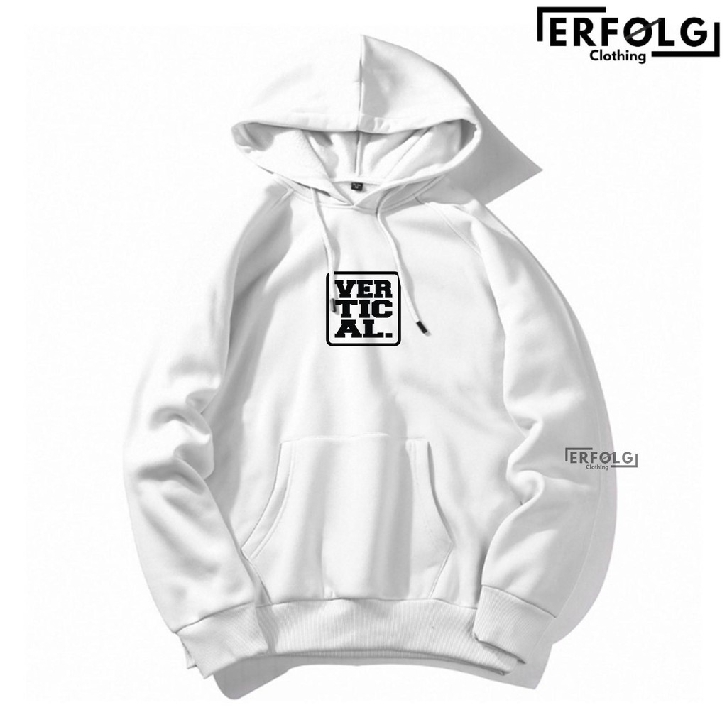 Sweater Pria Hoodie Sablon Vertical Logo Putih Cowok Original Brand Tebal Jaket Switer Hodie Cowo