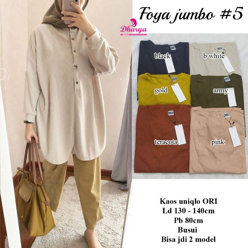 Atasan Kaos Uniqlo Foya Jumbo #5 LD 130-140 PB 80 BY DHARYA