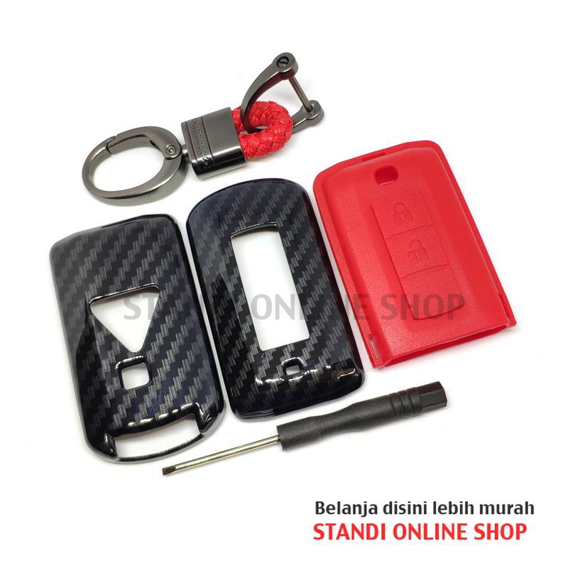 Cover Smartkey Sarung Kunci Mitsubishi Xpander Ultimate Carbon Merah