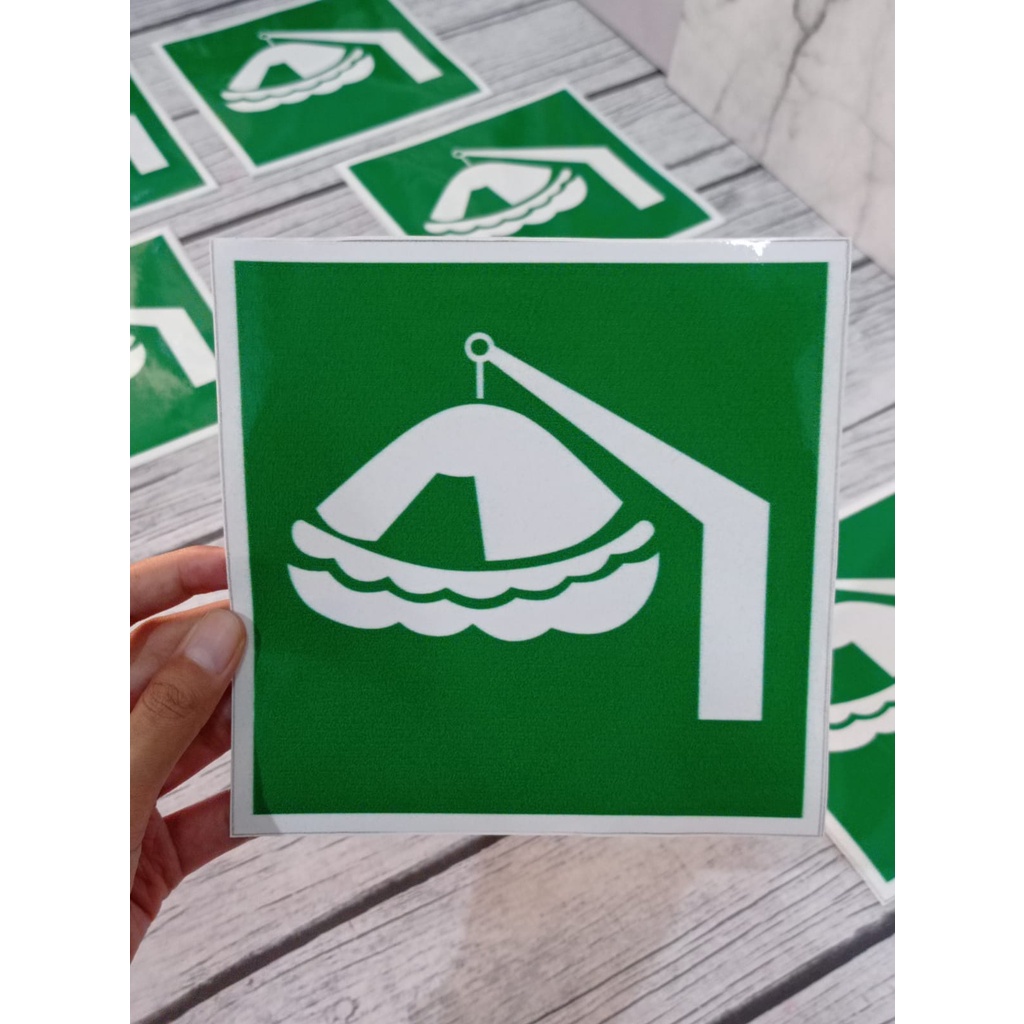 

Sticker Safety Sign Davit Launched,Liferaft / Sticker Label Keselamatan / Sticker Tanda Keselamatan Kerja / Sticker Laminasi Murah / Sticker Laminasi