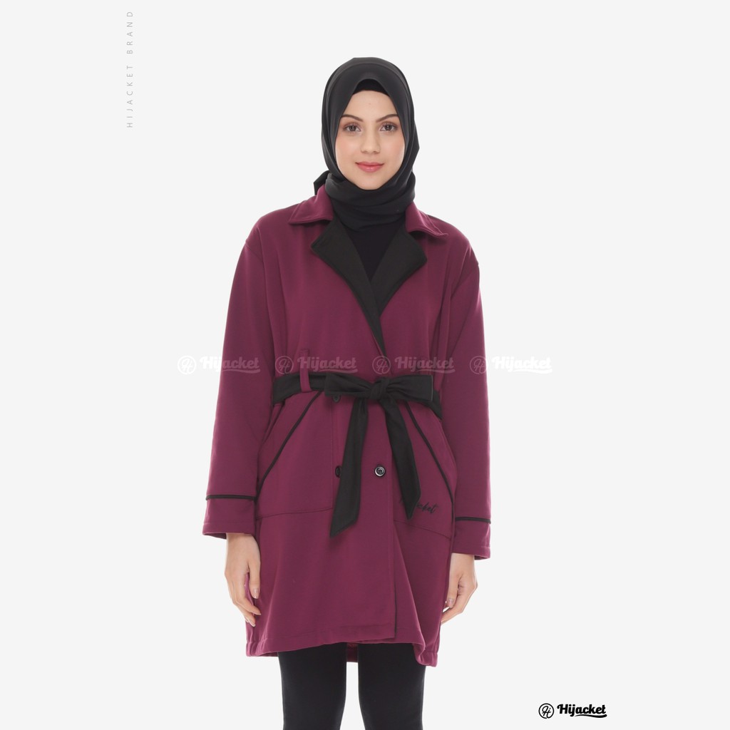 Hijacket® Elnara Series (All Size, XL, XXL) Jaket Wanita Bahan 100% Premium Fleece Asli-PURPLE