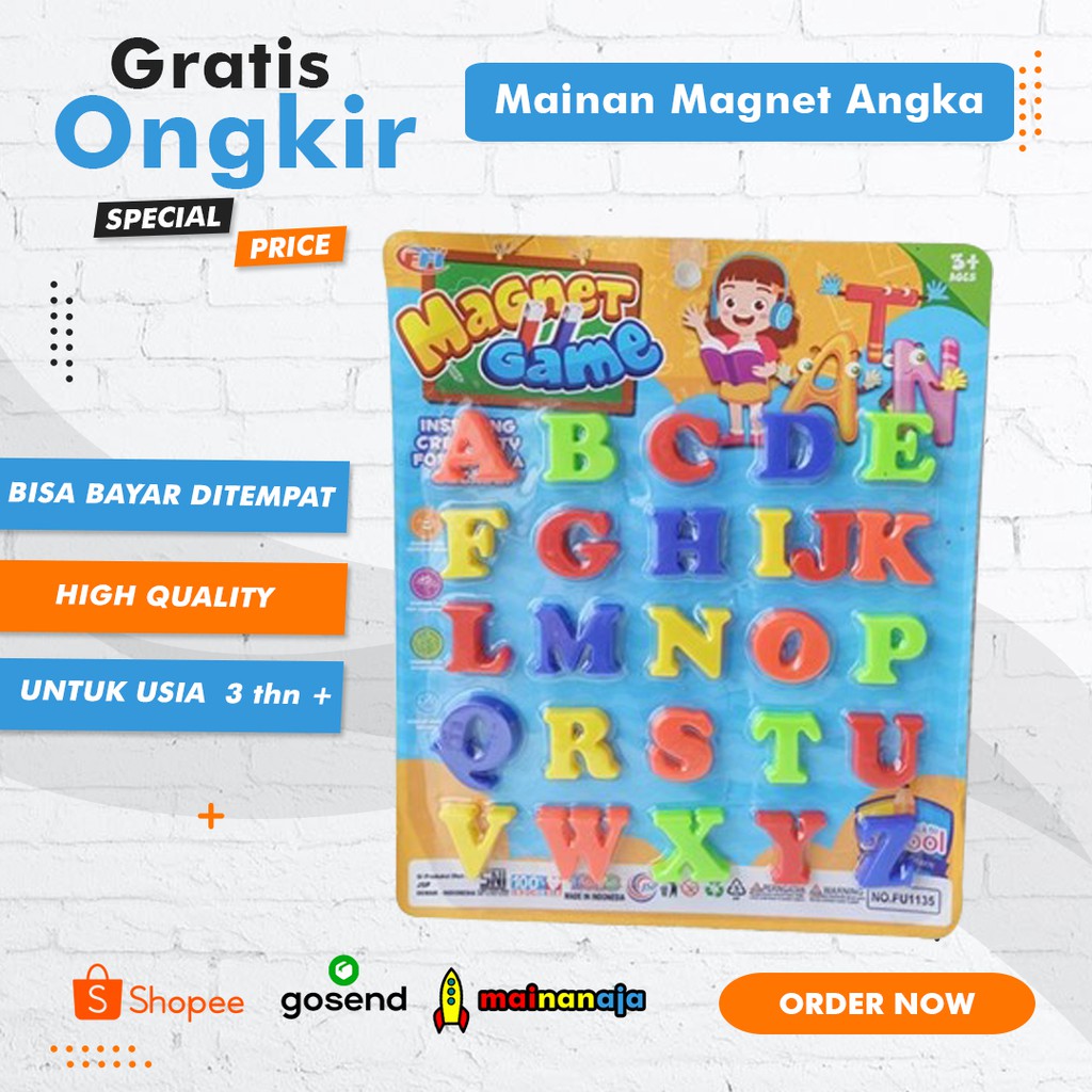 Alfabet Magnet Huruf Abjad Warna Warni / Mainan Anak Mainan Edukasi Tempelan Kulkas Magnet