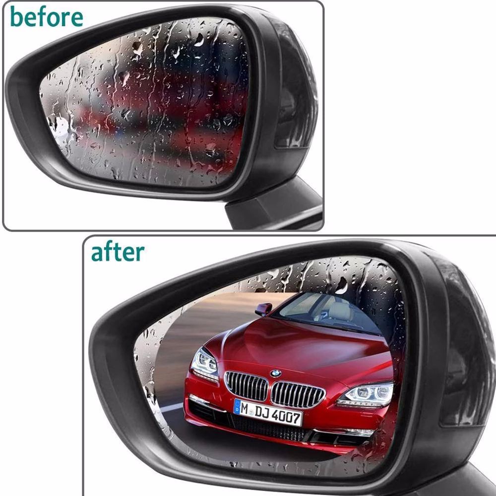 QUINTON For  Clear sight Rainproof Sticker Transparent Car sticker Rearview Mirror Rain Film Car Accessories 2 Pcs Anti fog Car film For rainy days Waterproof Film Car Rearview Mirror Sticker