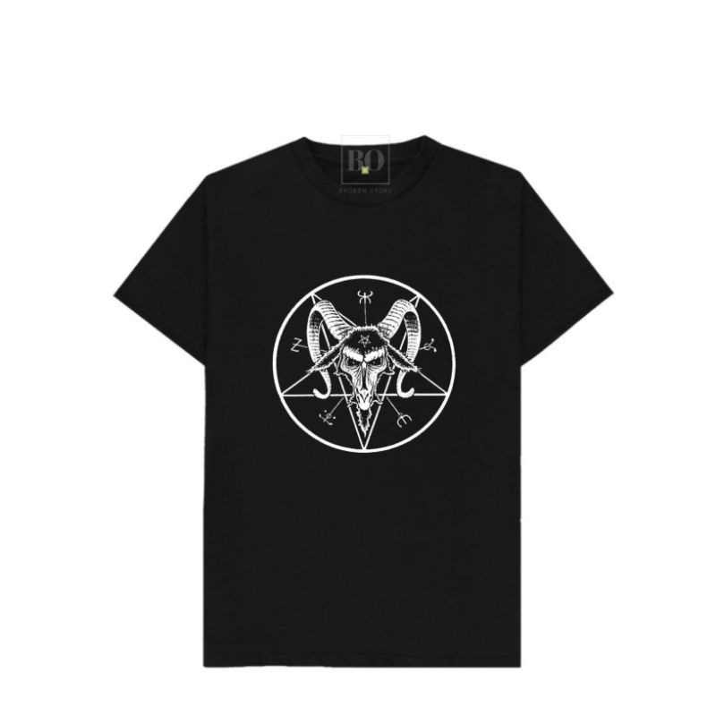 Baju kaos tshirt satanic goat satan