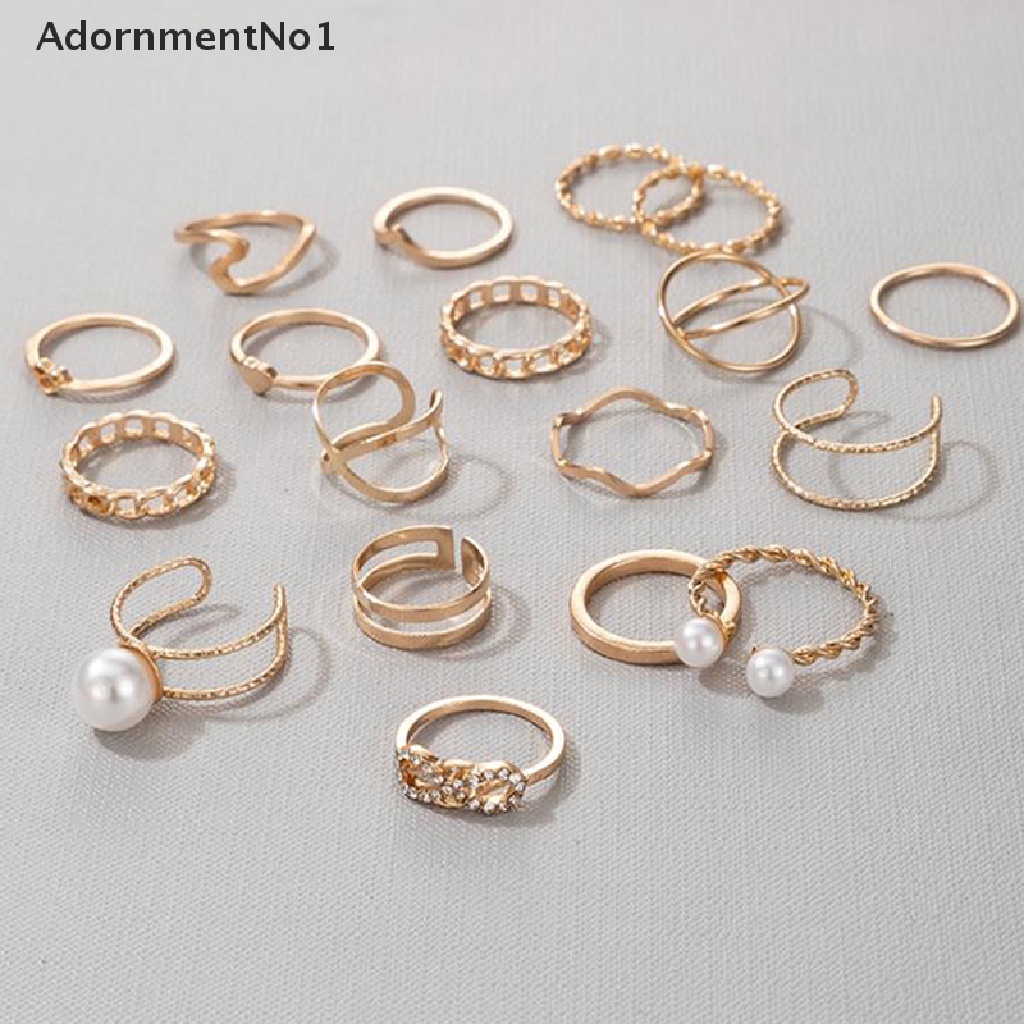 (AdornmentNo1) 18pcs / set Cincin Wanita Aneka Desain Untuk Hadiah