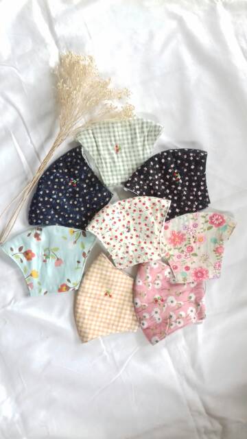 Masker Kain Katun 3 Lapis + 1  / Earloop dan Headloop / Bisa Dikasih Tissue