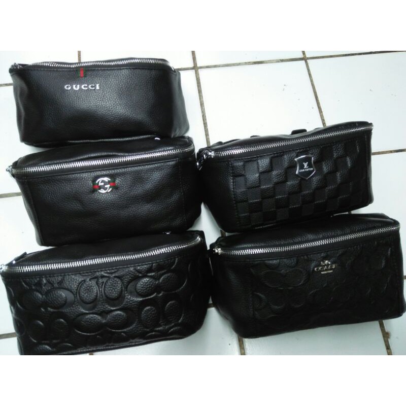 waistbag kulit hitam